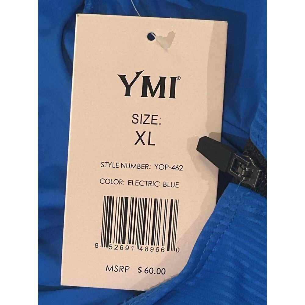 NWT YMI Electric Blue Zip Up One Piece Swim Suit size XL - Picture 5 of 6
